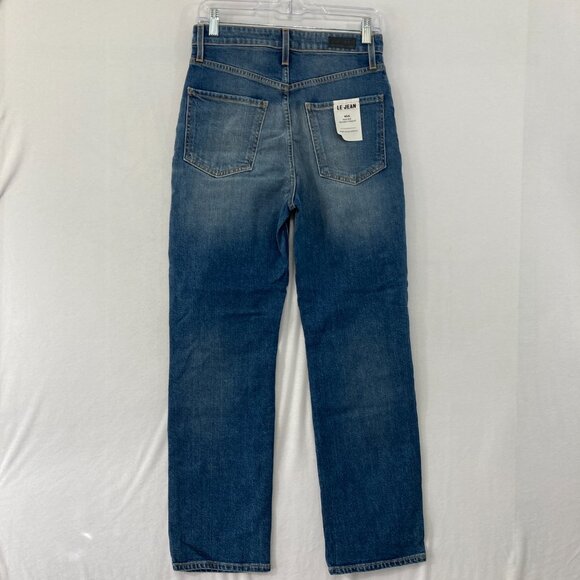 New Le Jean size 27 Straight Leg Distressed High Rise Mia Axel Destructed Wash - Picture 12 of 14